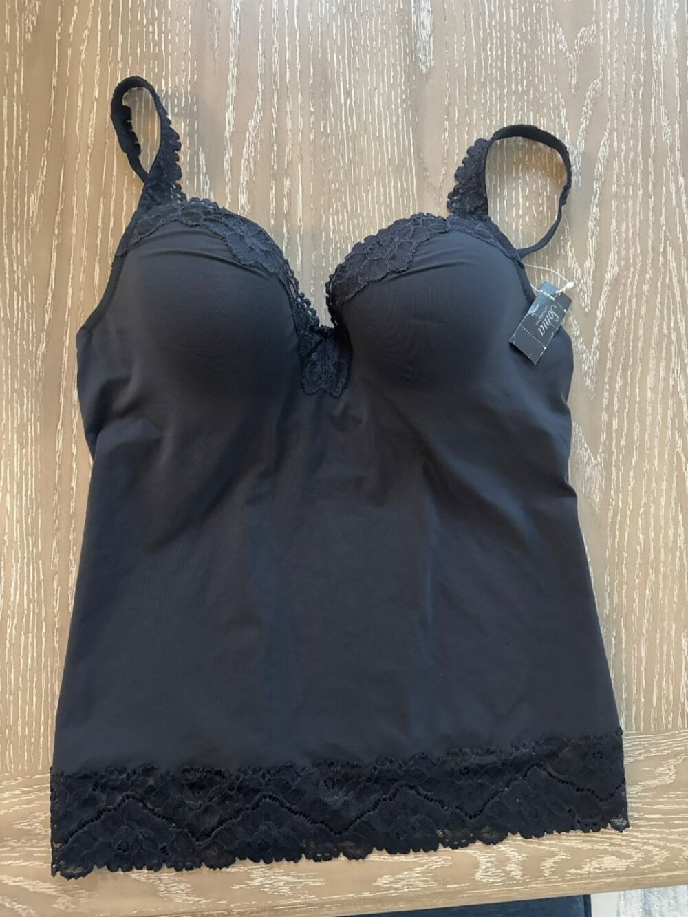 SOMA Black Camisole 34D Bustier Travelers Addison Adjustable Padded Lace‎ NWT